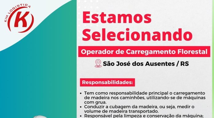 KIM LOGÍSTICA CONTRATA OPERADOR DE CARREGAMENTO FLORESTAL