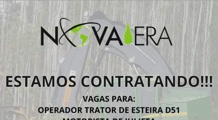 Nova Era Forest Contrata Operador de Harvester, Forwarder, Trator de Esteira, Motorista.