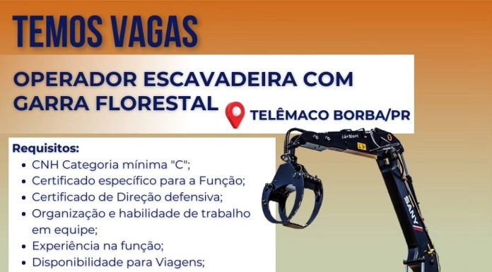 AGRISOLO CONTRATA OPERADOR DE GRUA PARA TELÊMACO BORBA – PR