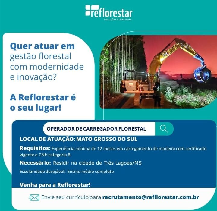 Vaga para operador de Carregador Florestal