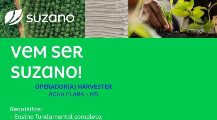 Suzano abre vagas para Operador de Harvester