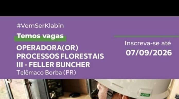 Operador Processos Florestais III | Telêmaco Borba/PR